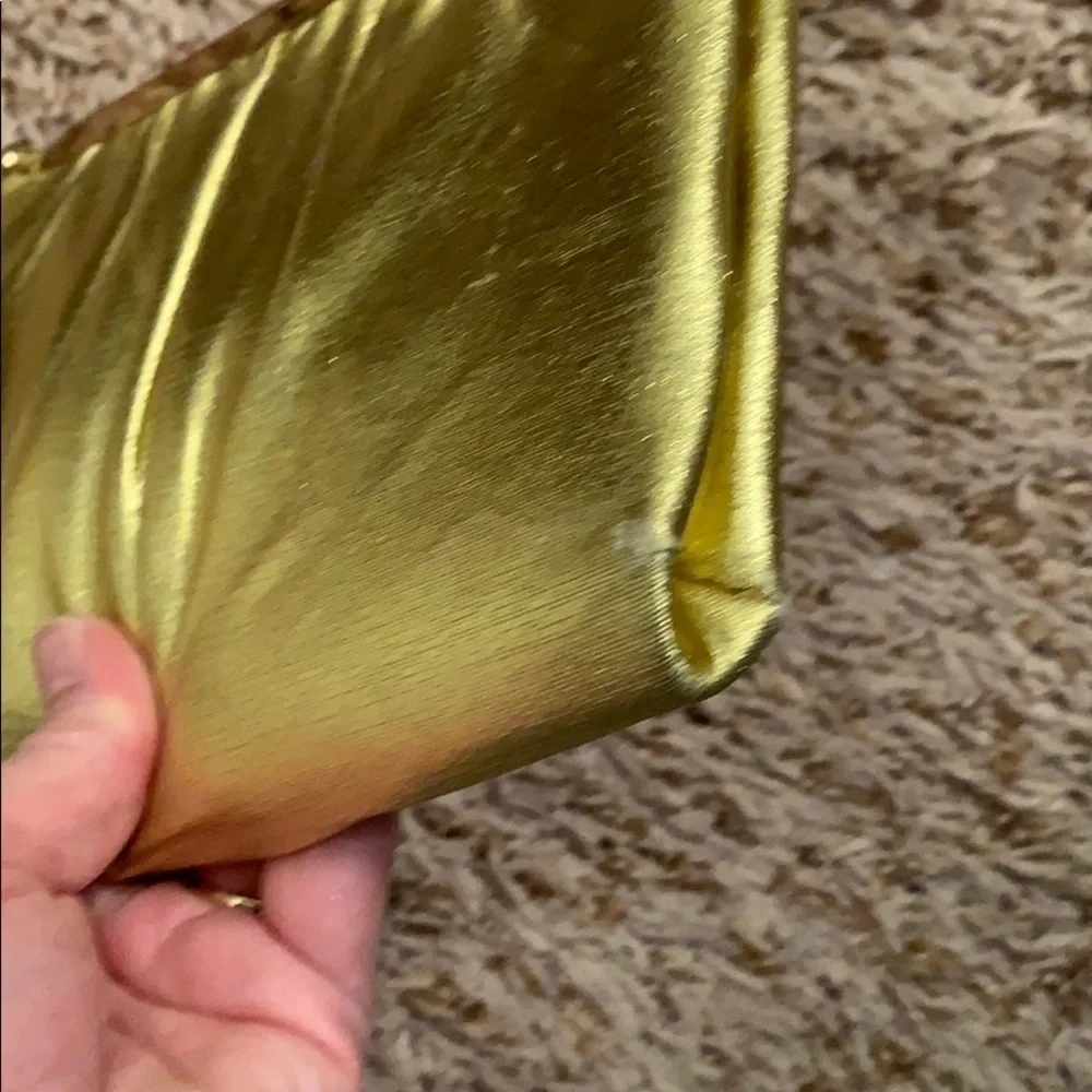 Vintage Andre Gold Lame frame Evening Clutch Bag